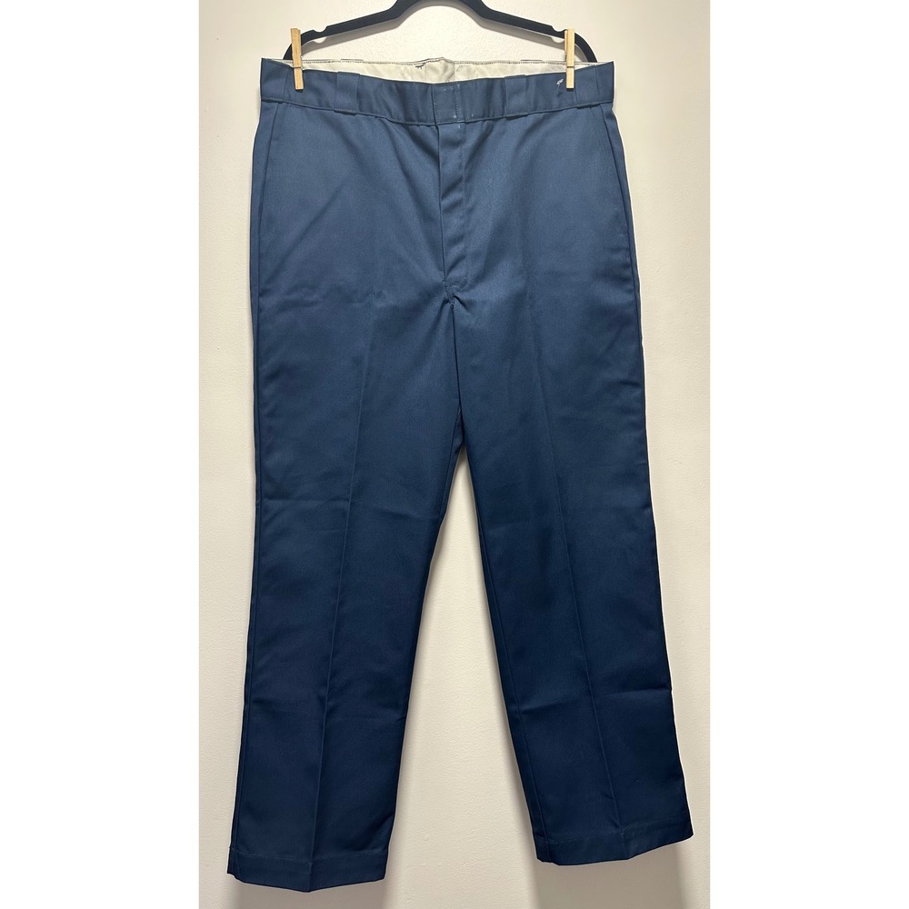 Vintage Dickies 874 Navy Blue Work Pants Made in USA 38x31 Straight Leg TrouserS
